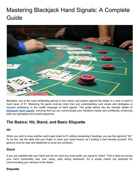 Mastering Blackjack Hand Signals – iGa.